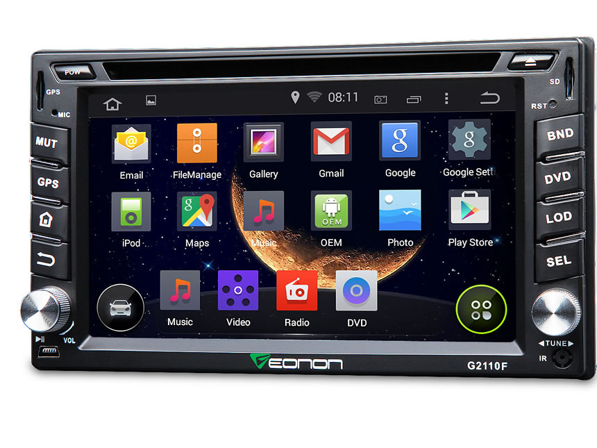 2-DIN Android 4.4.4 Quad-Core 6.2” Multimedia Car DVD GPS with Mutual Control EasyConnected  